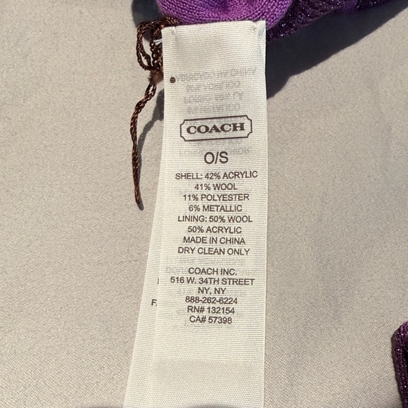 Coach Purple Gloves & Hat Set - Picture 2 of 6